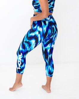 Hukt Ladies High Waisted 3/4 Length Tights – Blue / Black